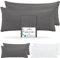 Barbons Kissenbezug 40x90 Anthrazit 2er Set – 165 g/m² Oeko-TEX Zertifiziert Kopfkissenbezug 100% Jersey Baumwolle weiche Kissenbezüge Kissenhülle mit Reißverschluss (40x90-Anthrazit)