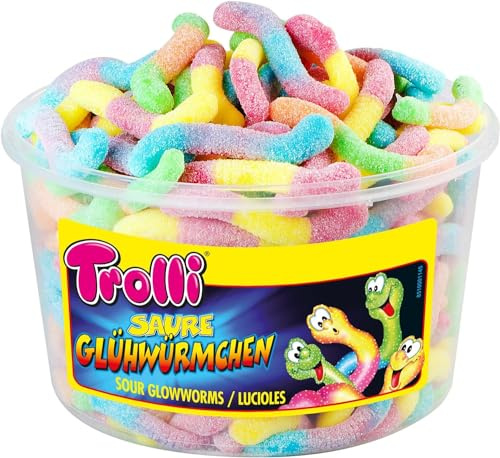 Trolli Sour Glowworms 1 kg Dose