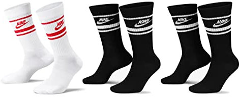 Nike 9 Paar Everyday Essential Tennissocken Socken Sportsocken Unisex DX5089 Prime, Farbe:2x Schwarz - Weiss/Weiss -Rot, Socken Neu:38-42
