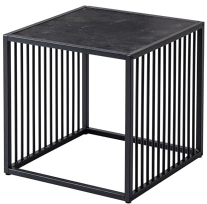 Riess Ambiente Design Beistelltisch Architecture 40cm schwarz Marmor Metall, platzsparender Couchtisch für Dein Wohnzimmer