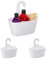 Relaxdays Duschkorb zum Hängen, 3er Set, ohne Bohren, Kunststoff, Duschablage Shampoo & Duschgel, Duschorganizer, weiß