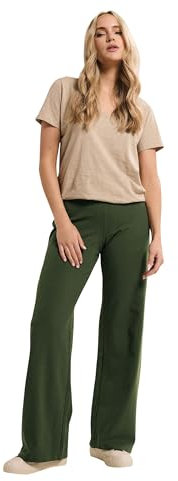 Long Tall Sally - LTS Tall Khaki Wide Leg Jersey Yoga Pants - Women's