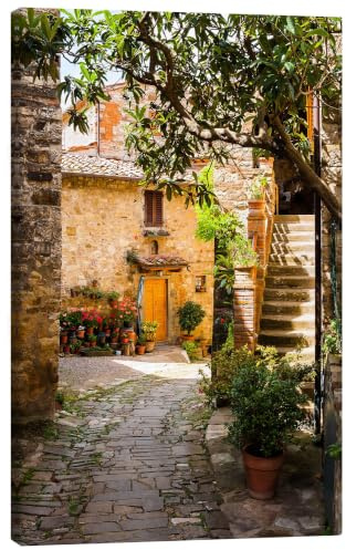 Posterlounge Mediterrane Gasse, Toskana Leinwandbild