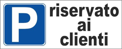M-ITALY CARTELLO SEGNALETICO UNI - RISERVATO AI CLIENTI - Adesivo Extra Resistente, Pannello in Forex, Pannello In Alluminio (60x25, Alluminio)