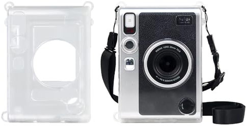 Transparent Protective Case for Instax Mini EVO Camera Anti Scratch Shockproof Hard Protective Shell Case Cover with Shoulder Strap