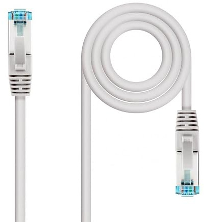 D.Square - Cable Ethernet Internet LAN 30cm Cat.7 SFTP Gris de Red Parche Patch Cord Conector Rj45, 10 GB/S, Ideal para Router/Móderms, Switch, Repetidor, Ordenador, Portátil (0,3m)