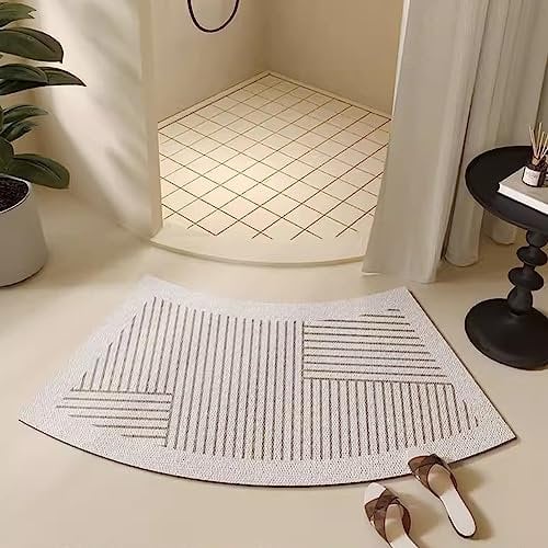 AYVADA Grey Curved Bath Mat, 18x30inch/45x75cm, Strong Absorbent & Fast Drying, Non-Slip, Easy to Clean