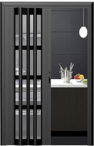 Porte AccordéOn Interieur Porte Coulissante Accordéon Simple/double Avec Poignée, Porte Coulissante Transparente Pour Salle De Bain, Cuisine, Bureau, Buanderie, Camping-car, Garde-manger. ( Color : Wx