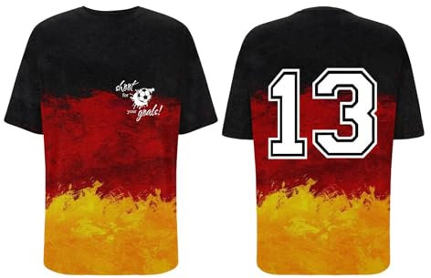 Deutschland Herren T-Shirt EM 2024 Fußball Trikot mit Nummer Tshirt Deutschland Fanartikel T-Shirts für Herren Kurzarm Rundhals Sommer, Deutschland Fanartikel Fußball-Trikots EM 2024 Tshirt