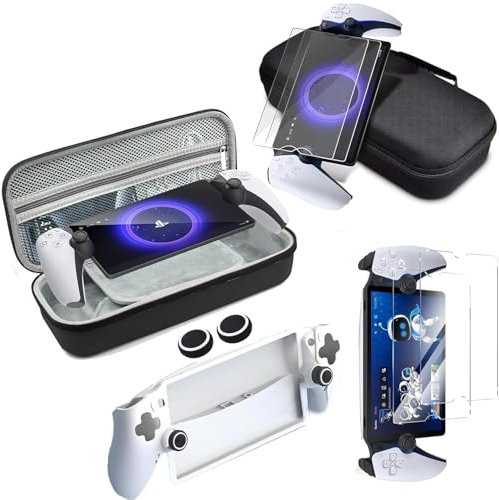 Storag Case Étui de Protection pour Playstation Portal,Étui de Transport Rigide pour PS5 Portal,Housse de Protection avec Kickstand pour PS5 Portal Accessoires,2 Verre Trempé (4)