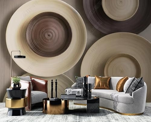 Papier Peint Intissé Relief En Bois Trompe L Oeil Déco Mural Tableaux Muraux Photo 350Cm(L) X256Cm(H)