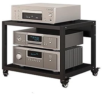 „Mobiler Audio-Video-Medienständerwagen auf Rädern, 2 3 4 5-stufiges Hochleistungs-Entertainment-Stereokomponenten-Rack, HiFi-Racks für Zuhause, schwarzer moderner Audio-Rack-Tower (Farbe: 2