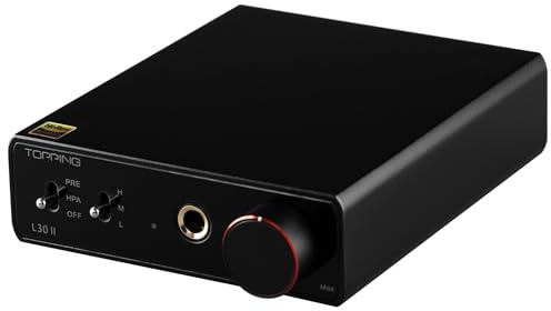 TOPPING L30 II NFCA Headphone Amplifier, 0.3uV Ultra-Low Noise, 144dB Dynamic Range, 0.00006% THD+N, Three Gain Settings, Compatible with High/Low Impedance HeadphonesI (Black)