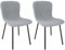 FRUOGO Esszimmerstühle 2er, Bouclé Teddy Sessel, ideal für Schminkzimmer, tägliche Treffen, Wohnzimmerstühle, Metallbeine, Grau
