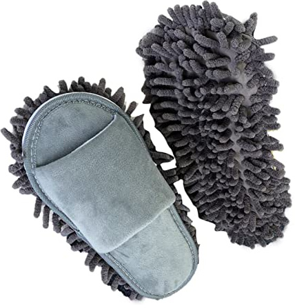 TOPINCN 1 Pair Mop Slippers Microfiber Dusting Slippers Detachable Mopping Shoes Sweeper Mop Tool for Office Home Room (M 39-41)