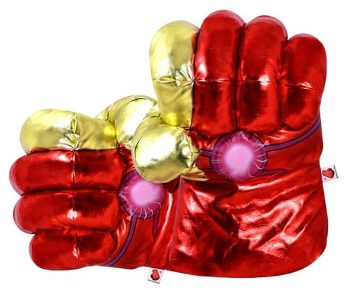 HIULLEN Kids Hero Toys Gloves Gift, Smash Hands Boxing Gloves, Big Plush Fists, Superhero Hands Toys for Boys Girls, Kid Fancy Dress Costume for Christmas Birthday Present (1 Pair Red)