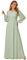 Ever-Pretty Damen Abendkleid Lang Elegant Maxi Hochzeit Lange Ärmel Chiffon Brautjungfernkleider Ballkleid Minzgrün 52