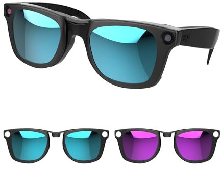 RCstyle Compatible With Ray-Ban Meta Wayfarer(Standard) Smart Glasses Color Changing Clip Set for Man and Woman 50-22 Size M, Blue & Purple