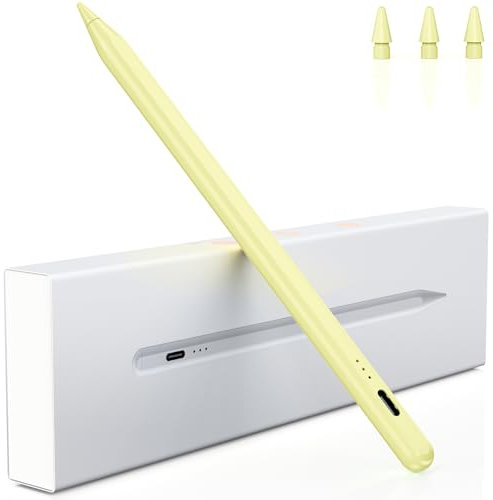 Stift für iPad, (2018-2024) Pencil 2nd Generation für Apple mit Schnellladeleistung Palm Rejection und Neigungssensitivität Stylus für iPad 6-10, für iPad Pro 13''/12,9''/11'', Mini 6/5 (Gelb)
