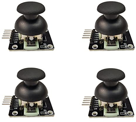 Joystick Module for Arduino, ESP32, ESP8266, Raspberry Pi - Analog Control Stick with Push Button - 4 Pieces - DIYables