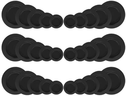 JECOMPRIS 30 Stück Runder Gummistopfen Piggy Bank Plug Sparschwein Steckerkappen Sparschweinstecker oder -stopfen runden Gummi Stopper Gummi -Loch -Stecker Bankstecker Black