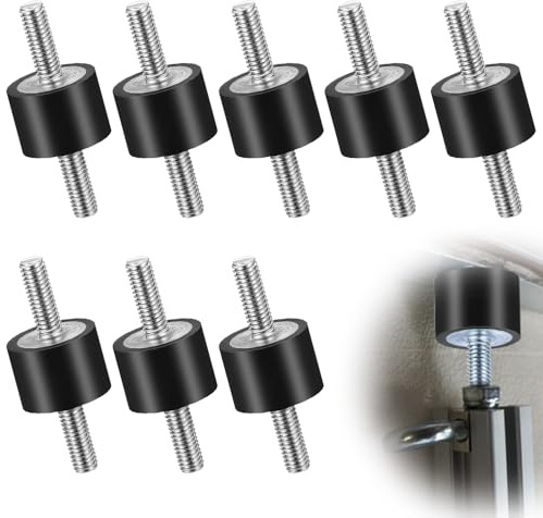Riisoyu Stoßdämpfer Gummilager, 8 Stück M6 Silentblock Gummipuffer Anti-Vibration mit Schrauben Schwingungsdämpfer Gummi Isolator für Luftkompressoren Dieselmotoren Benzinmotoren 20 * 15, M6*18