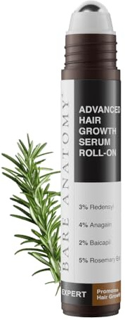 Bare Anatomy Advanced Haarwuchsserum Roll-On | 3% Redensyl + 4% Anagain + 2% Baicapil + 5% Rosmarin, Reiswasser, Biotin & Sägepalme | 25 ml