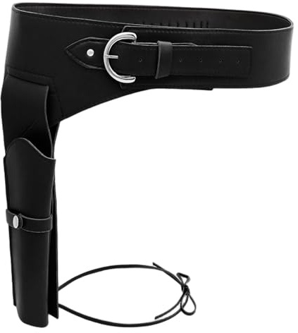 Western-Holster|Cowboy-Holster, Leder-Cowboy-Waffengürtel, Verstellbarer Western-Waffengürtel für Cosplay, Maskerade, Party, Schwarz