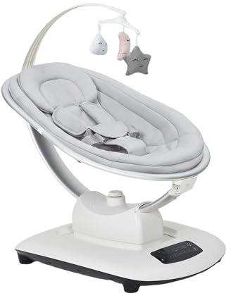 Zstar Premium Elektrische Babywippe mit Smart-Fernsteuerung, 5D-Schwingtechnologie, Musiklibrary & Adaptiver Neigungsmodus für Säuglinge 0-6 Monate (Max. 18 kg) (Hellgrau)