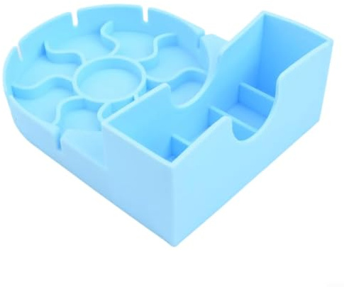 Posheliox Silicone Bottle Drying Rack with Tray for Cups Lids Straws Foldable Space Saving Stand for Tumblers Travel Mugs Home Office Kitchen Organizer(Bule)