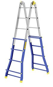 SCALA TELESCOPICA IN ACCIAIO/ALLUMINIO 4+4 MULTIUSO ALLUNGABILE H.3,60 MT