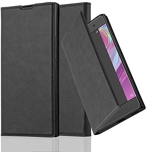 cadorabo Coque pour Sony Xperia XA1 Ultra en Noir Nuit - Housse Protection avec Fermoire Magnétique, Stand Horizontal et Fente Carte - Portefeuille Etui Poche Folio Case Cover