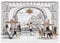 Café France Paris Orange Kitchen Worktop Protector Saver Glass Chopping Board