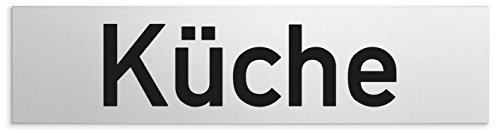 Kinekt3d Leitsysteme Aluminium Türschild Küche 160 x 40 x 1,5mm (Oberfläche veredelt) • Selbstklebend