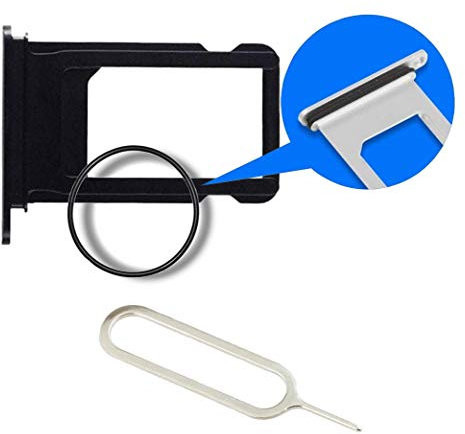 MMOBIEL Tiroir Carte Sim de Rechange Compatible avec iPhone 11 2019 - INCL. Joint en Caoutchouc et l'épingle SIM - Support Carte SIM - Noir