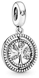 FGT Ciondolo in argento Sterling con albero della vita, adatto per braccialetti Pandora, regalo per donne e ragazze, Natale, mamma, zia, figlia, nipote, sorelle, compleanno, festa della mamma, Argento