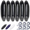 HonuNautic 6er Set Fender incl. Fenderleinen | U-Serie | Farbe: Schwarz | Größe: Ø 14 x L 50 cm | Boot & Yacht Stegfender, Langfender