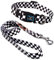 Roses&Poetry Hundeleine (1,5m) Hundehalsband im Set für Welpen Kleine Mittlere Große Hunde mit Wundervolles Design,Verstellbar Pet Hundehalsband und Hundeleine Leine Set（Schwarz/Weiß-M）