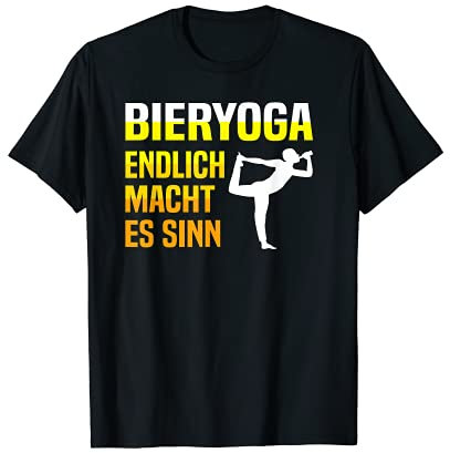 Herren Bieryoga Biertrinker Bier Yoga Outfit T-Shirt
