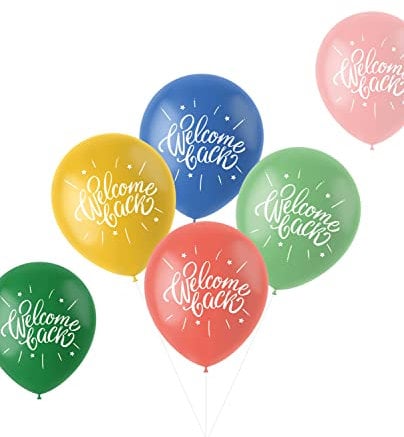 Folat 18655 Ballons Retro 'Willkommen zurück', Multicolour, Einheitsgröße