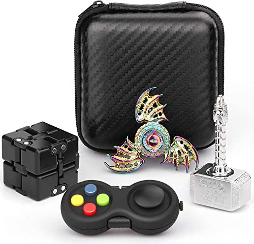 Fidget - Set di giocattoli da gioco a mano con drago Fidget, Hammer Fidgit Spinners Fidget Chain Fidget Stress e ansia, regalo per adolescenti bambini adulti con autismo EDC ADHD