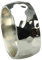 Besonderer gehämmerter 925er Silberring 10 mm breit, Größe:63 (20 mm)