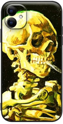 Berkin Arts Compatible with iPhone 11 Case Silicone Cover with Screen Protector Post-Impressionism (Head of a Skeleton by Van Gogh)