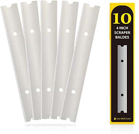 EHDIS 10 x Lames pour Grattoir, Lames à Grattoir Industry, Rechange Lame, pour Vitre, Colle, Carrelage de fenêtre, Miroir, 100mm, Acier Inoxydable