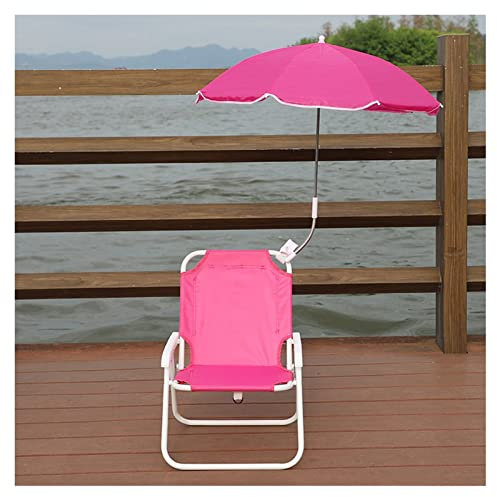 Kinder-campingstuhl Kids Beach Stuhl Mit Sonnenschirm Regenschirm, Tragbarer Klappstuhl for Outdoor Mit Armlehnen Und Rückenlehne, 4 Farben (Color : Pink)
