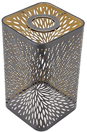 Abat-Jour en Métal Carré Droit en Rotin pour Lampes de Chevet
