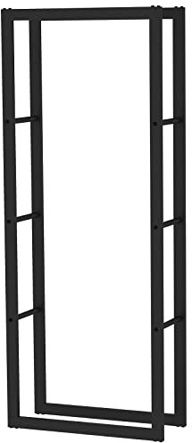 Toboli Kaminholzregal außen und innen, bis 200 kg Traglast, 150 x 25 x 60 cm, Brennholzständer aus pulverbeschichtetem Metall, Feuerholzregal freistehend