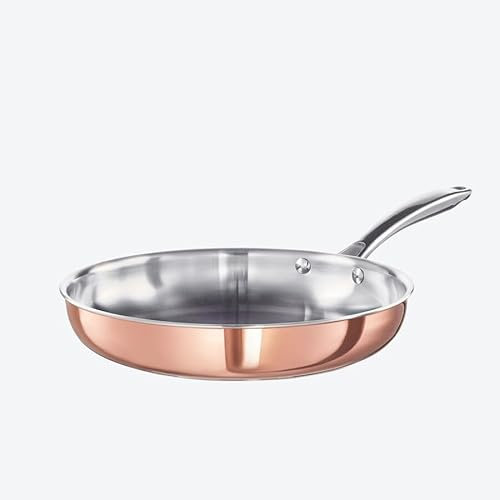 Hagen Grote 5-Lagen Kupfer-Bratpfanne ohne Deckel, mit magnetischem Edelstahl-Spezialboden, Ø 28 cm, 5 cm hoch