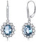 YFN Geburtsstein Ohrringe Sterling Silber Ovale Tropfen Baumeln Hebelarm Ohrringe Schmuck Geschenke für Damen (März)