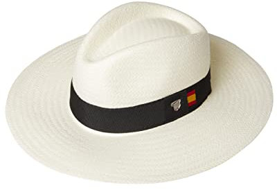 Sombrero Fabricado a Mano en España. Sombrero Hombre. Sombrero Mujer. Sombrero Bandera de España. (59, ala Ancha Crudo)